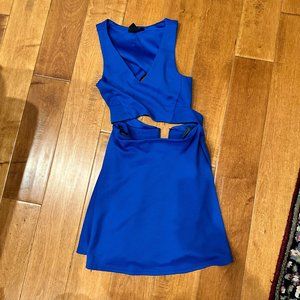 Royal Blue Cutout Skater Dress